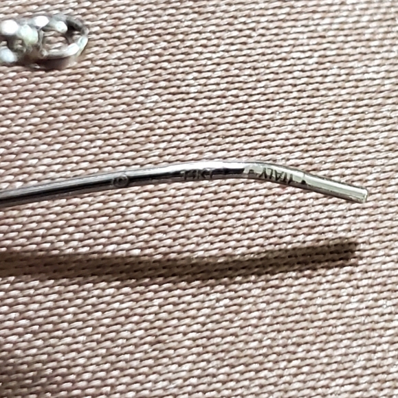 14k White Gold Circle Dangle Earrings - Picture 9 of 11